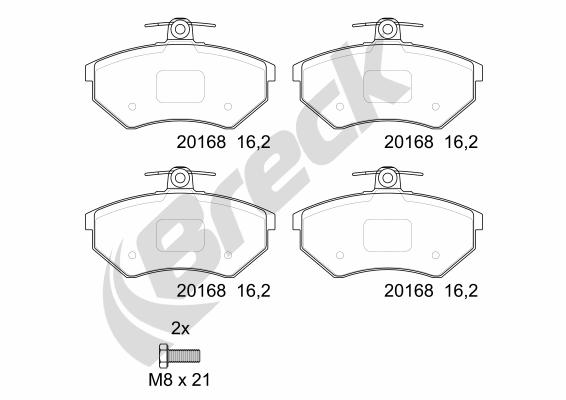 Brake Pad Set, disc brake - 20168 00 701 00 BRECK
